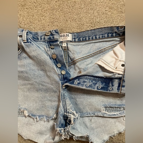 AGOLDE Jaden High Rise Denim Cutoff Shorts Medium Wash Size 29 - Picture 10 of 10